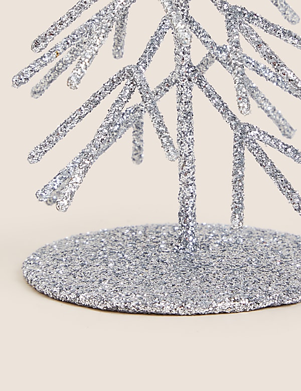 Small Silver Glitter Wire Tree - IS