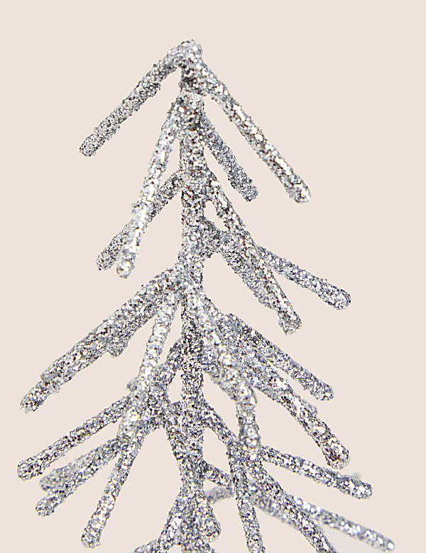 Small Silver Glitter Wire Tree - IS