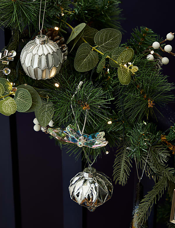 20pk Silver Glass Baubles
