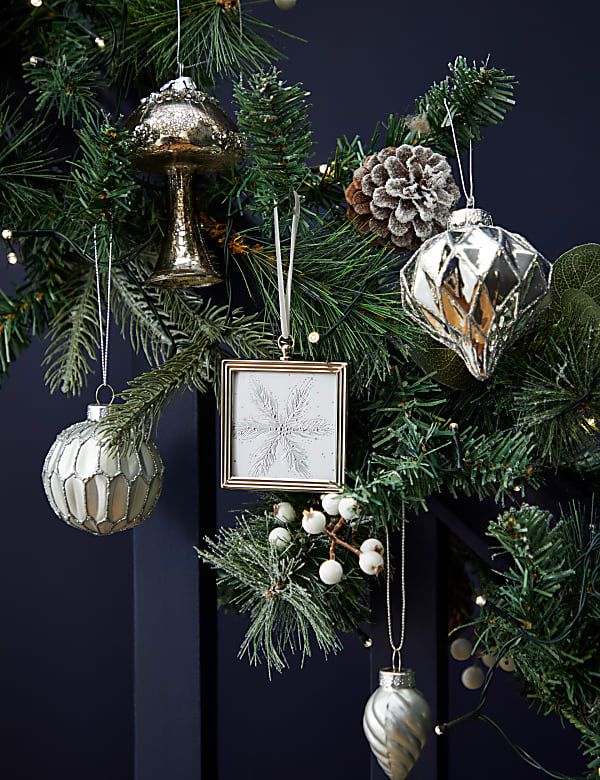 20pk Silver Glass Baubles