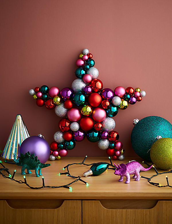 10pk Large Multicoloured Shatterproof Baubles