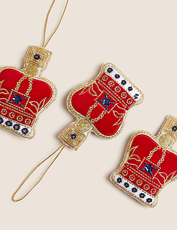 3pk Hanging Crown Decorations - AT