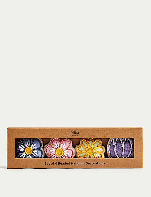 Set van 4 Hangende decoratie met bloemen en kralen - BE