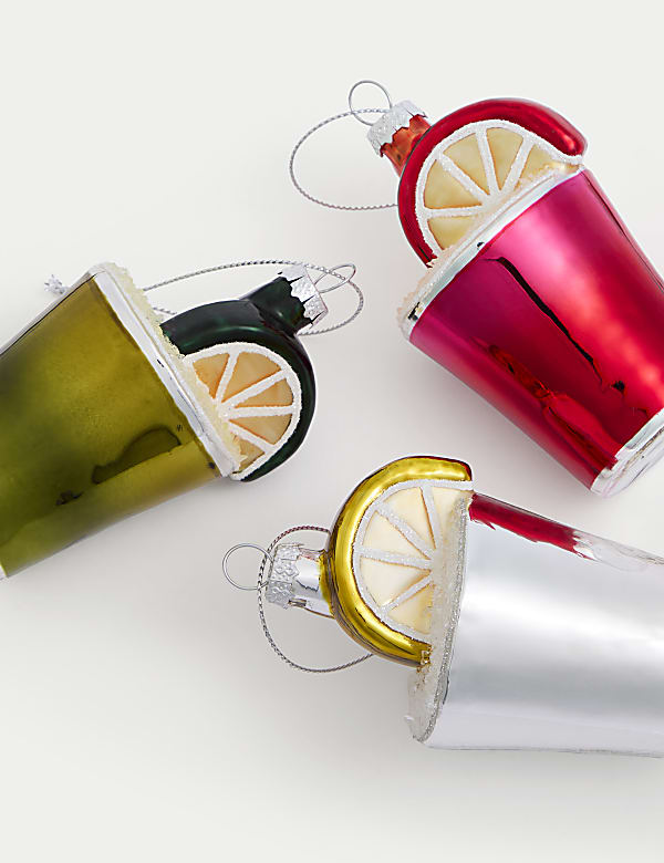 3pk Glass Hanging Cocktail Baubles - AL