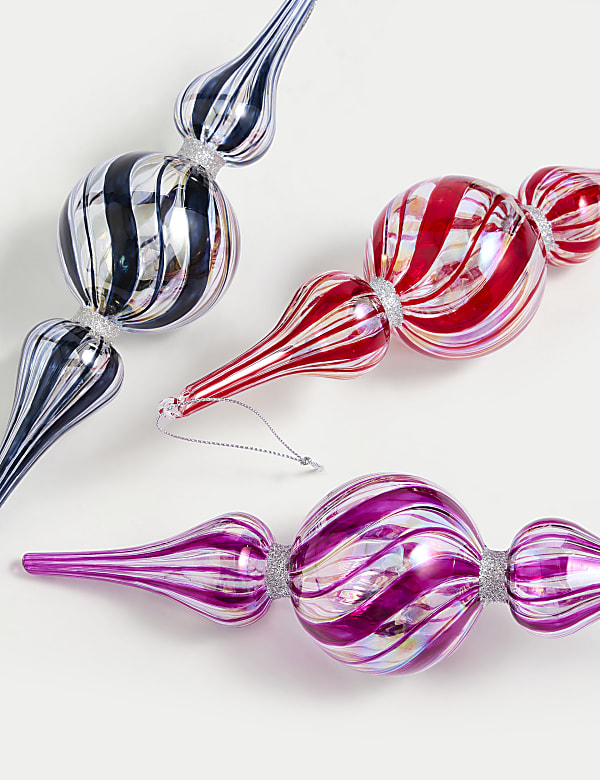 3pk Glass Candy Hanging Decorations - SE