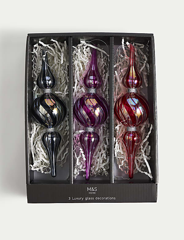 3pk Glass Candy Hanging Decorations - SE