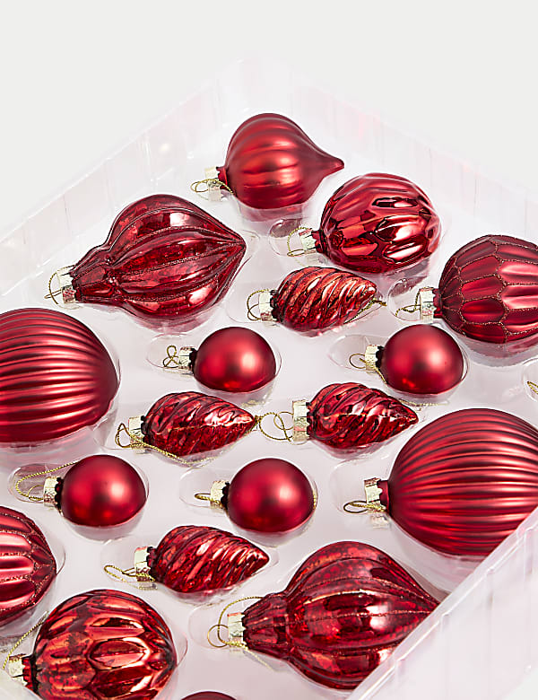 20pk Glass Baubles - FI