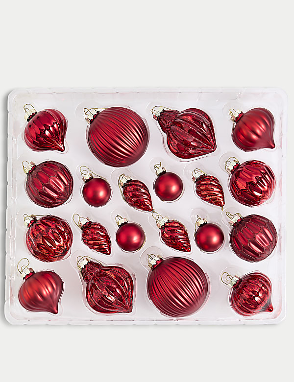 20pk Glass Baubles - FI