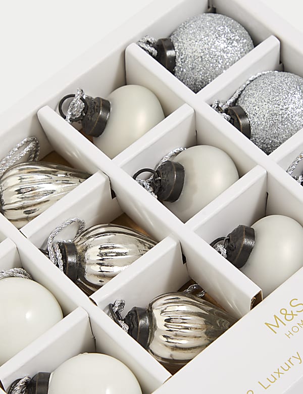 12 τεμάχια μίνι στολίδια από γυαλί υδραργύρου - GR