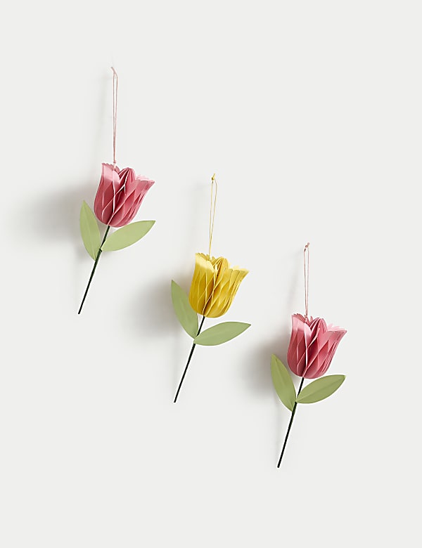 3pk Paper Hanging Tulip Decorations - CH