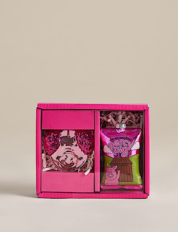 2 Pack Glitter Glass Percy Pig&trade; Baubles - JE