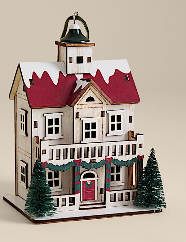 Painted Wooden House Hanging Decoration - NZ