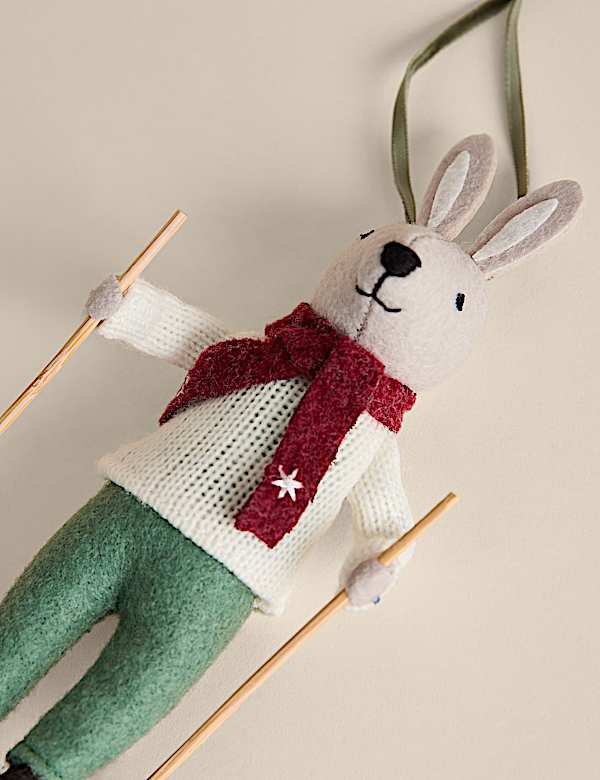 Felt Hanging Skiing Rabbit Decoration - BN