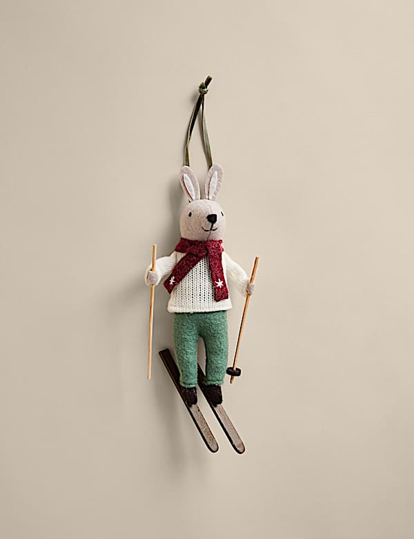 Felt Hanging Skiing Rabbit Decoration - BN