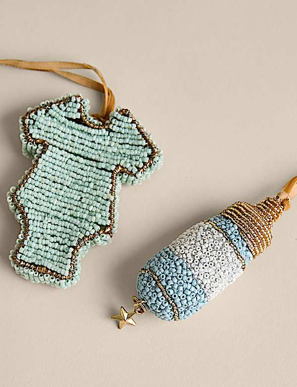 2 Pack Beaded New Baby Decorations - AU
