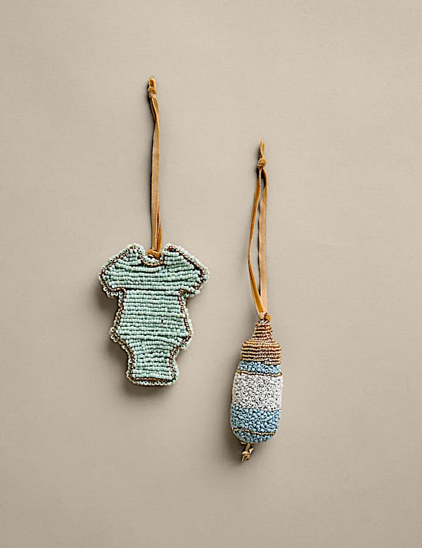 2 Pack Beaded New Baby Decorations - AU