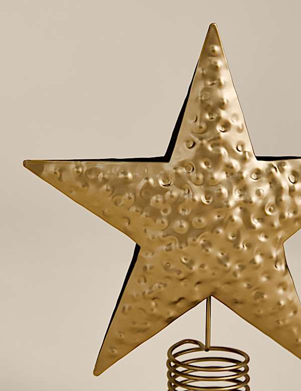 Gold Metal Star Tree Topper - RS