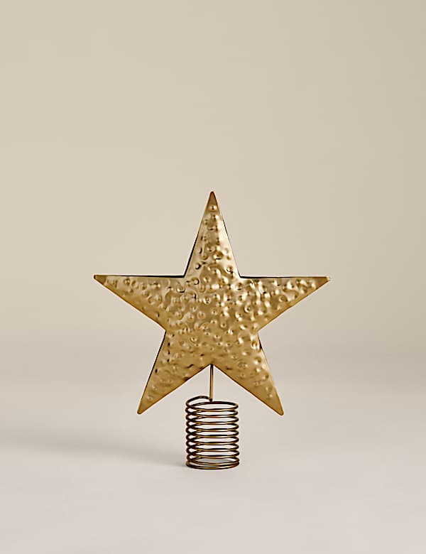 Gold Metal Star Tree Topper - RS