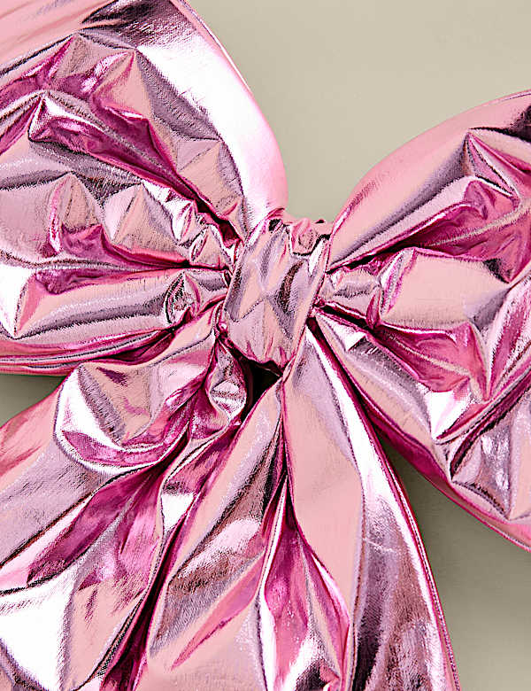 Pink Metallic Hanging Bow Decoration - AU