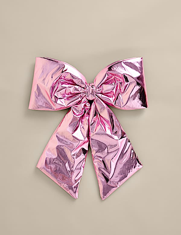 Pink Metallic Hanging Bow Decoration - AU