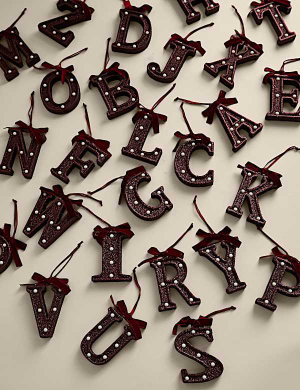 Red Hanging Pre-Lit Letter Tree Ornament - AU