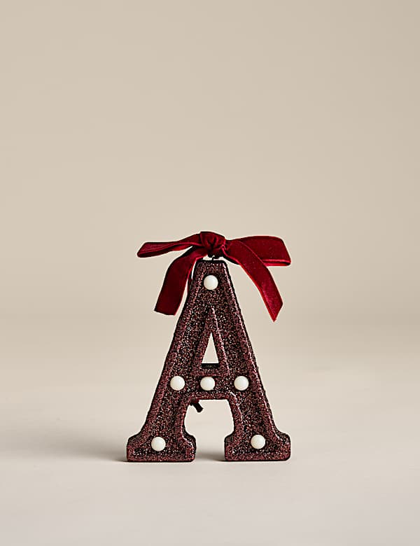 Red Hanging Pre-Lit Letter Tree Ornament - AU