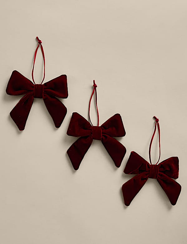 3 Pack Velvet Bows - CZ