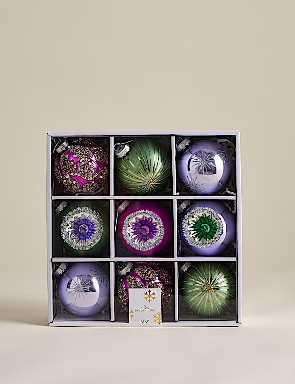 Lot de 9 boules en verre assorties - CA