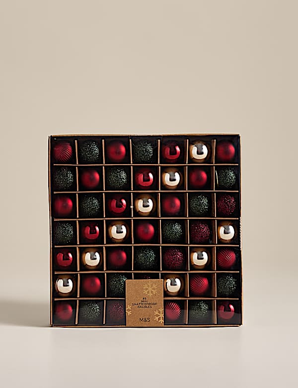 49 Pack Mini Shatterproof Baubles - AU