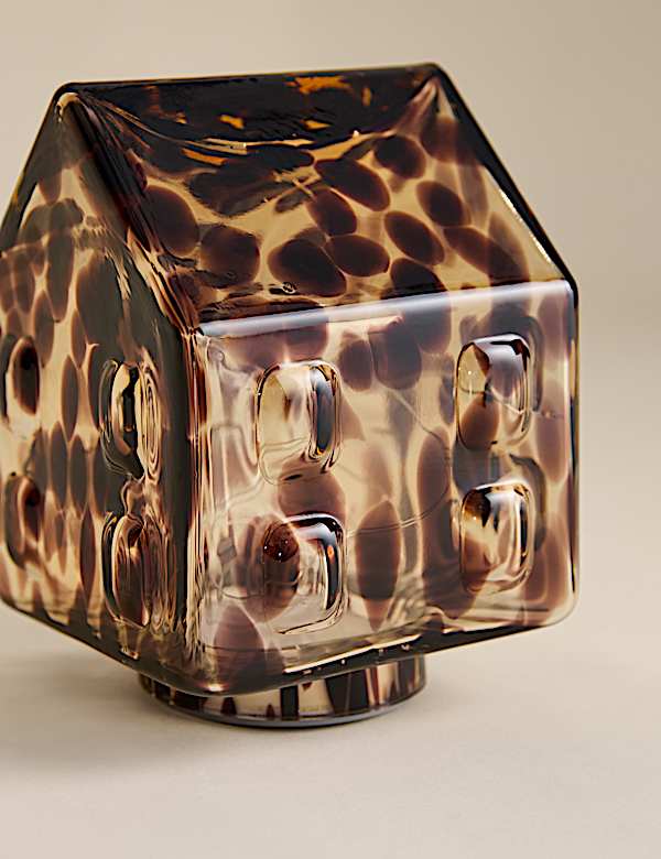 Multicoloured Glass Light Up House Decoration - HU