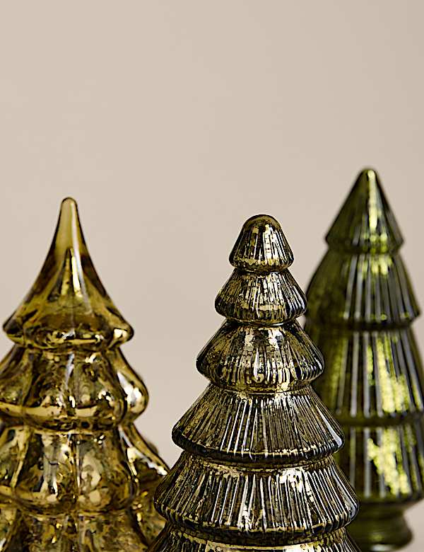 Lot de 3 d&eacute;corations lumineuses petit sapin - CH