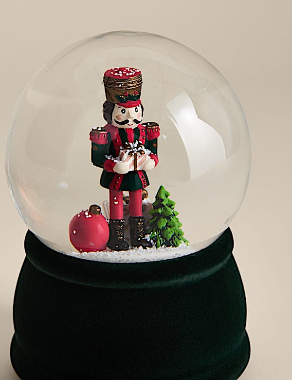 Light Up Nutcracker Snow Globe - CA