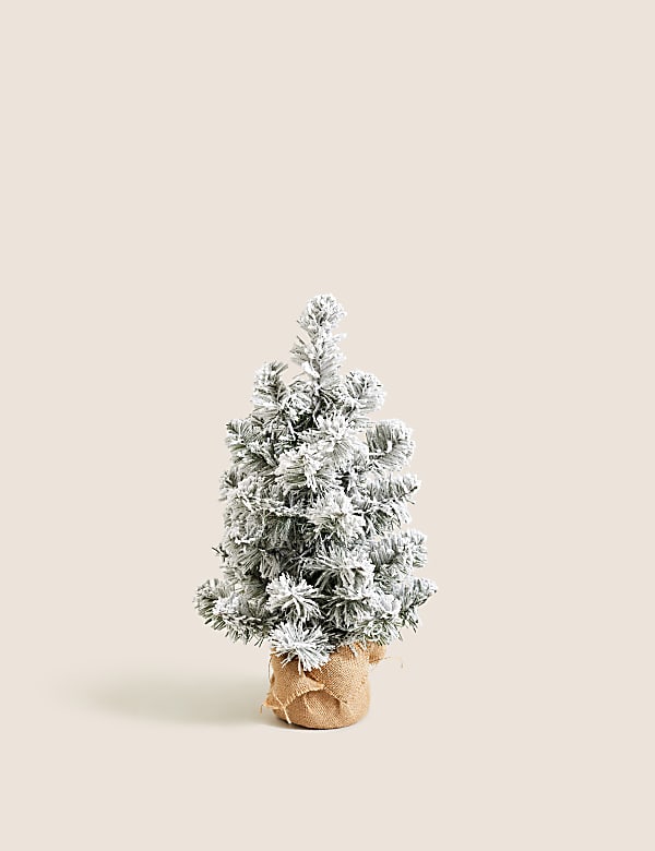 1.5ft Pre-Lit Snowy Christmas Tree - JE