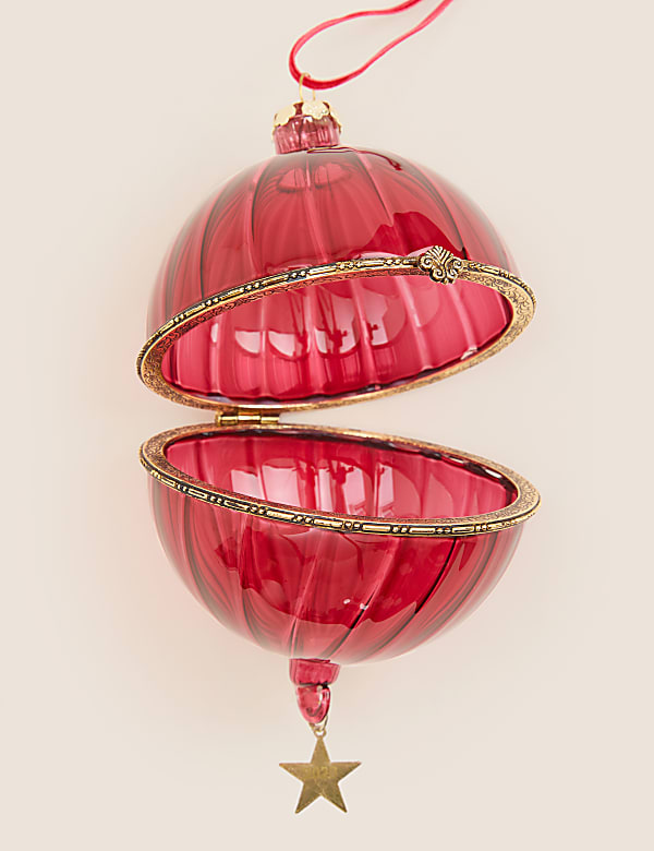 Red Glass Open & Close Bauble
