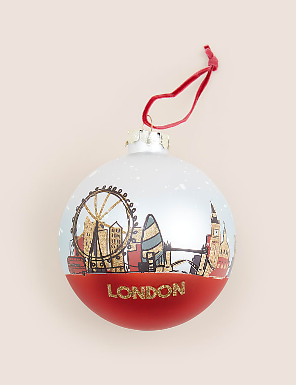 Glaskugel mit Londoner Wahrzeichen - AT