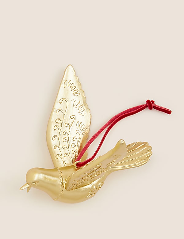 Gold Hanging Turtle Dove Decoration - ID
