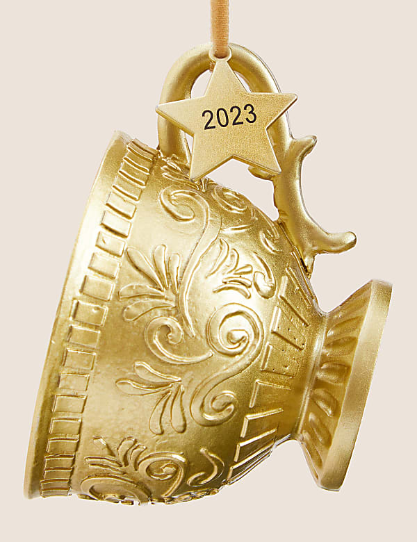 Gold Hanging Teacup Decoration