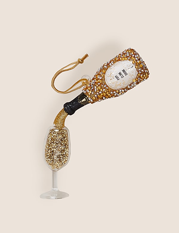 Glitter Glass Hanging Celebration Decoration