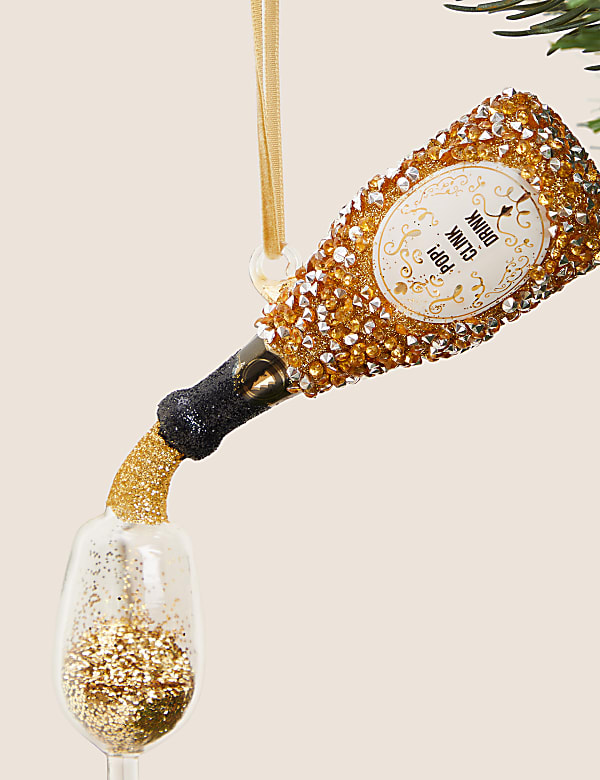 Glitter Glass Hanging Celebration Decoration