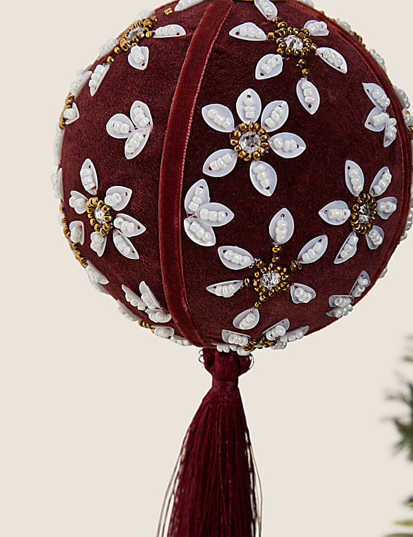 Red Velvet Embellished Bauble