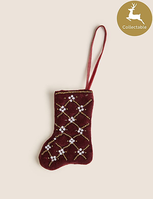 Red Velvet Hanging Stocking Decoration