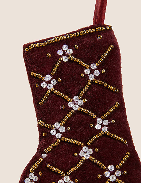 Red Velvet Hanging Stocking Decoration
