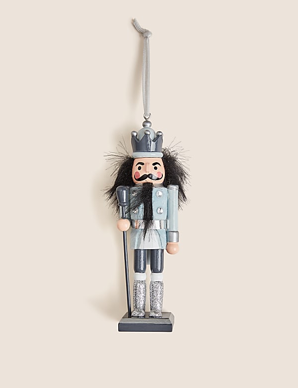 Silver Hanging Nutcracker Decoration - RS