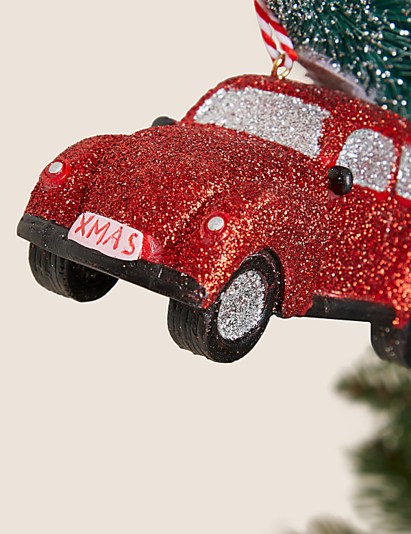 Red Glitter Hanging Car Decoration