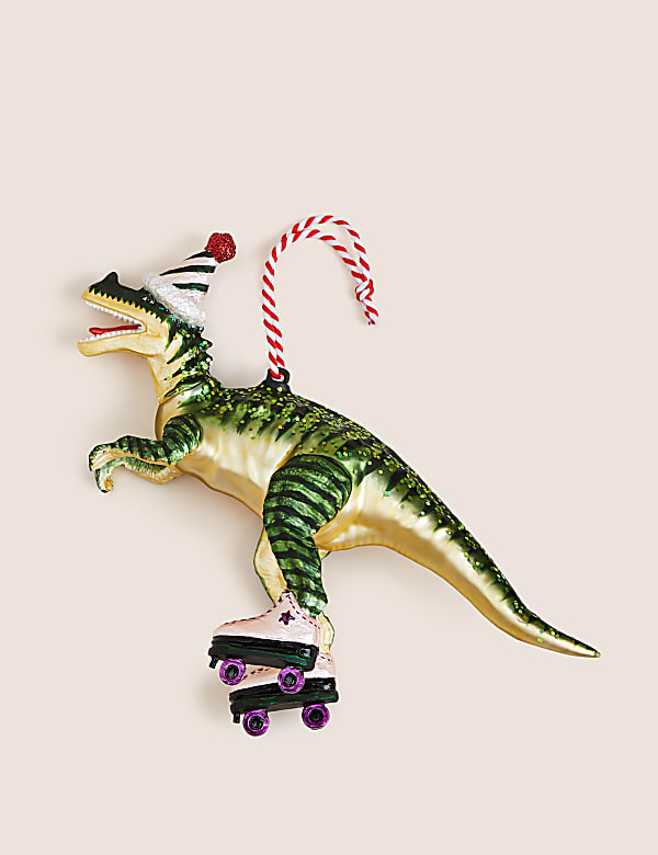 Glass Hanging Dinosaur Decoration