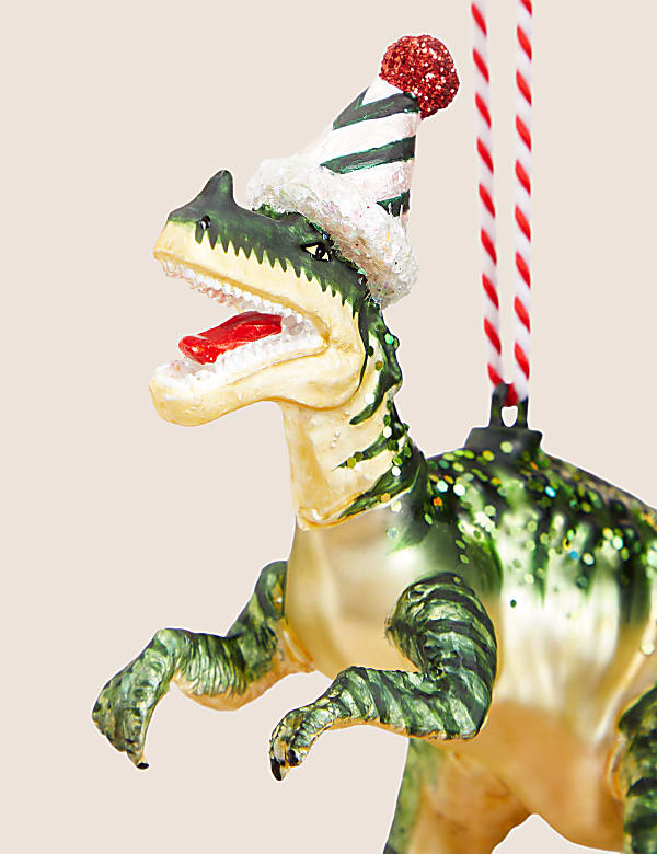 Glass Hanging Dinosaur Decoration