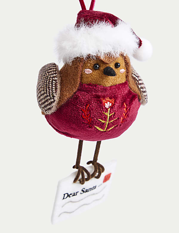 Rouge-gorge décoratif à suspendre en feutrine - CH