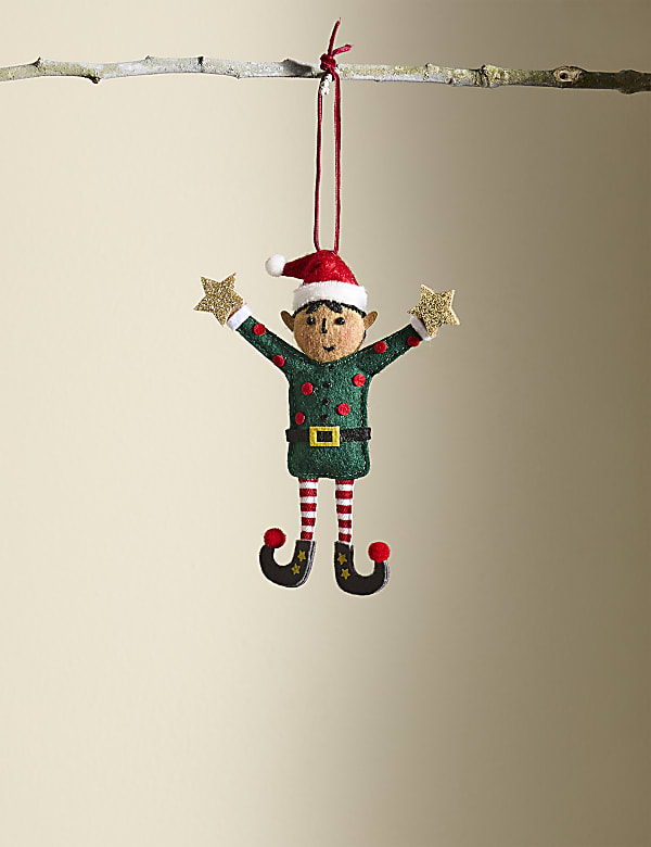 Felt Elf Hanging Decoration - US