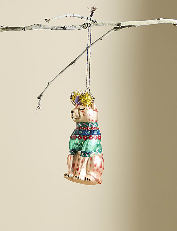 Glass Party Leopard Hanging Decoration - IT