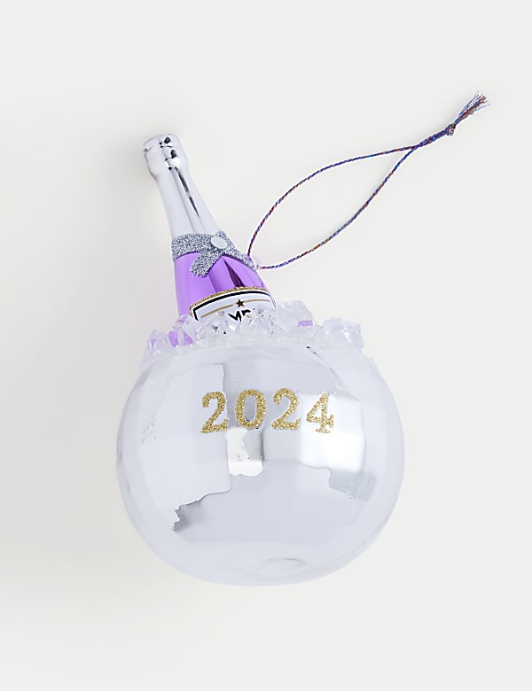Glass Disco Champagne 2024 Bauble